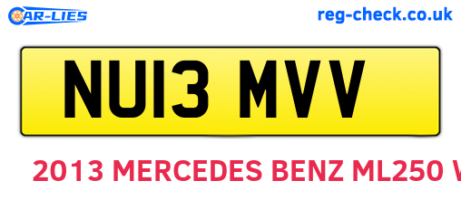 NU13MVV are the vehicle registration plates.