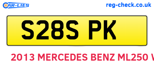 S28SPK are the vehicle registration plates.