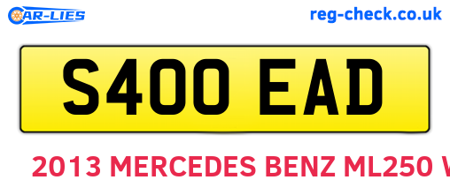 S400EAD are the vehicle registration plates.