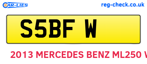 S5BFW are the vehicle registration plates.