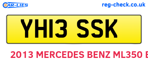 YH13SSK are the vehicle registration plates.