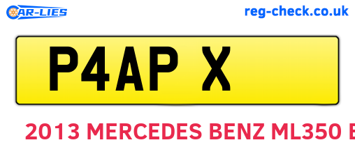 P4APX are the vehicle registration plates.