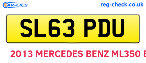 SL63PDU are the vehicle registration plates.