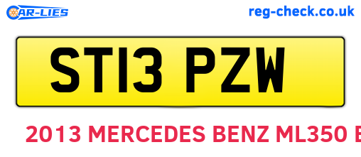 ST13PZW are the vehicle registration plates.