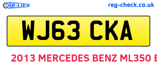 WJ63CKA are the vehicle registration plates.