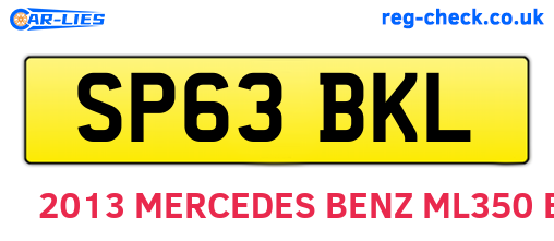 SP63BKL are the vehicle registration plates.