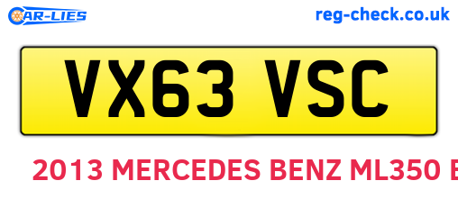 VX63VSC are the vehicle registration plates.