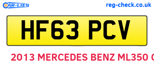 HF63PCV are the vehicle registration plates.