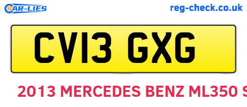 CV13GXG are the vehicle registration plates.
