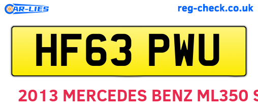 HF63PWU are the vehicle registration plates.