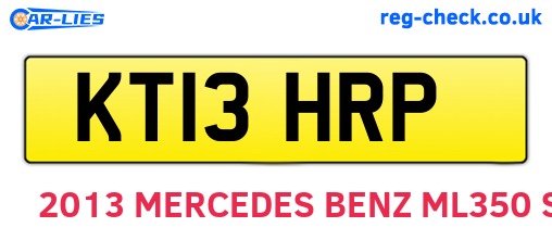 KT13HRP are the vehicle registration plates.