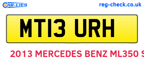 MT13URH are the vehicle registration plates.