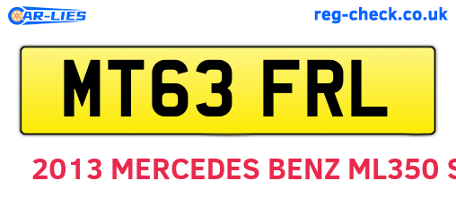 MT63FRL are the vehicle registration plates.