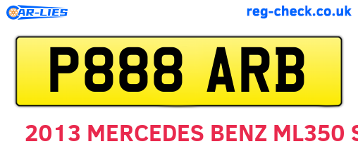 P888ARB are the vehicle registration plates.