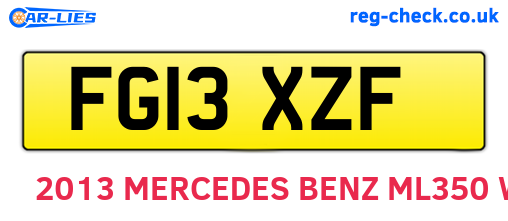 FG13XZF are the vehicle registration plates.
