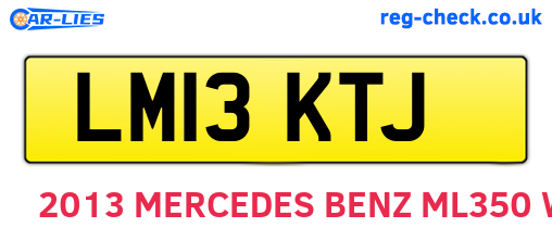 LM13KTJ are the vehicle registration plates.