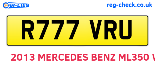 R777VRU are the vehicle registration plates.