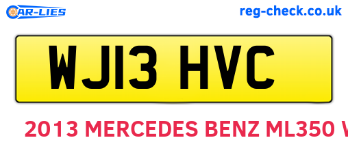 WJ13HVC are the vehicle registration plates.