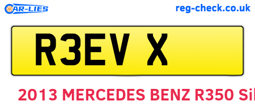 R3EVX are the vehicle registration plates.
