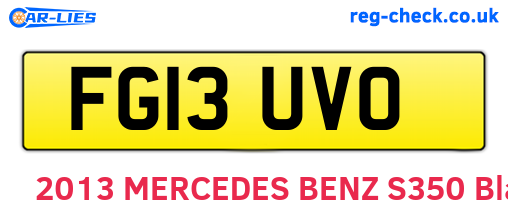 FG13UVO are the vehicle registration plates.