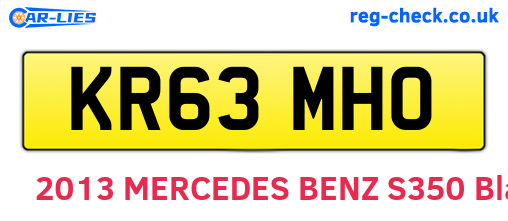 KR63MHO are the vehicle registration plates.