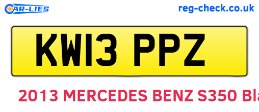 KW13PPZ are the vehicle registration plates.