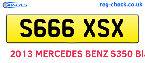 S666XSX are the vehicle registration plates.