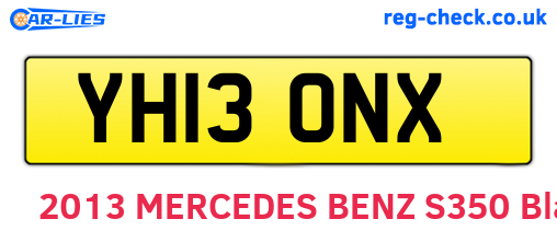 YH13ONX are the vehicle registration plates.