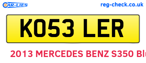 KO53LER are the vehicle registration plates.