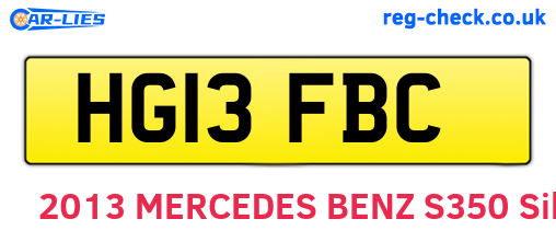 HG13FBC are the vehicle registration plates.