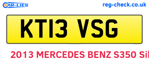 KT13VSG are the vehicle registration plates.