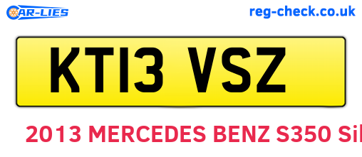 KT13VSZ are the vehicle registration plates.