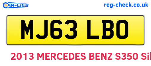 MJ63LBO are the vehicle registration plates.