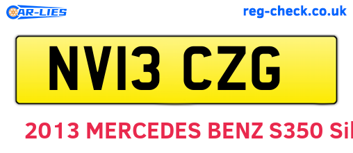 NV13CZG are the vehicle registration plates.