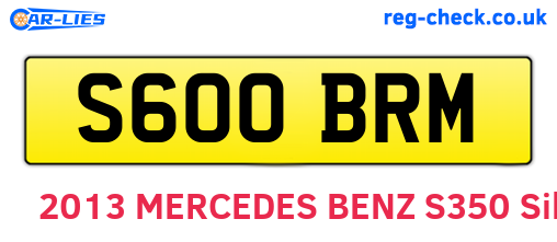 S600BRM are the vehicle registration plates.