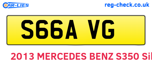 S66AVG are the vehicle registration plates.
