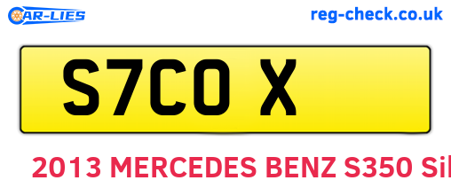 S7COX are the vehicle registration plates.