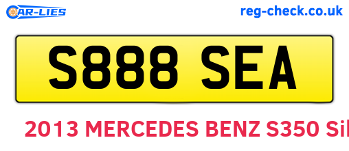S888SEA are the vehicle registration plates.