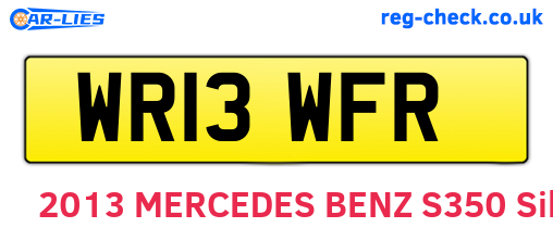 WR13WFR are the vehicle registration plates.