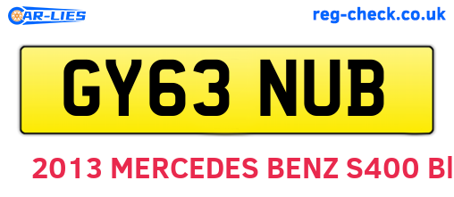 GY63NUB are the vehicle registration plates.