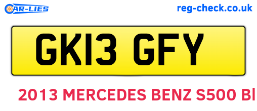 GK13GFY are the vehicle registration plates.