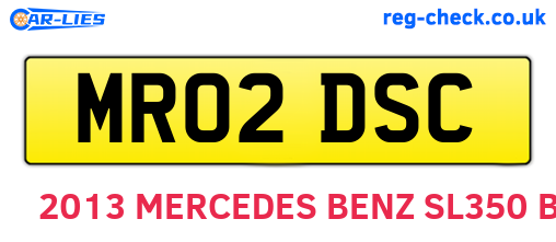 MR02DSC are the vehicle registration plates.