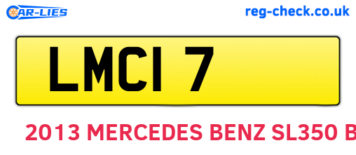 LMC17 are the vehicle registration plates.
