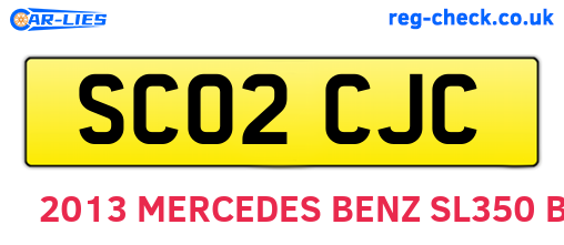 SC02CJC are the vehicle registration plates.
