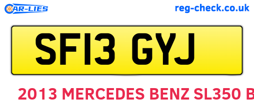 SF13GYJ are the vehicle registration plates.