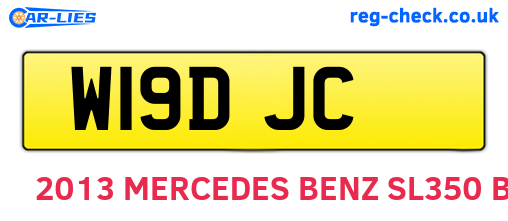 W19DJC are the vehicle registration plates.