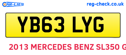 YB63LYG are the vehicle registration plates.