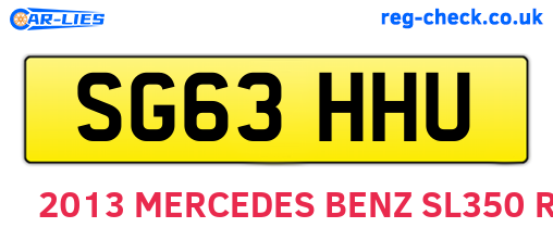 SG63HHU are the vehicle registration plates.
