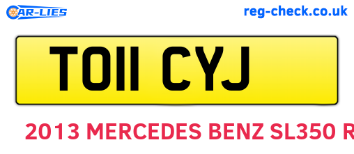 TO11CYJ are the vehicle registration plates.