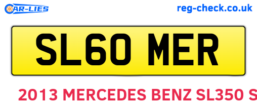 SL60MER are the vehicle registration plates.
